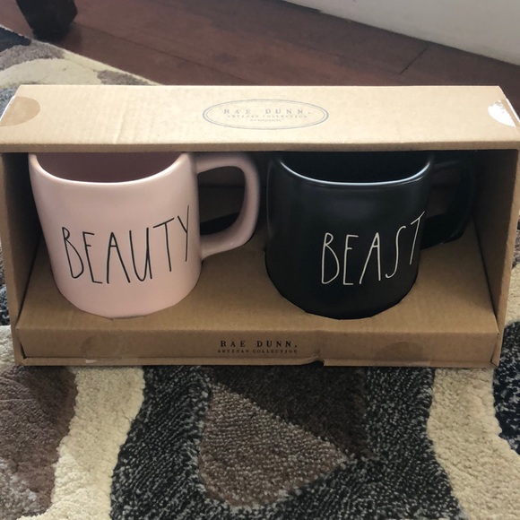 Rae Dunn Other - Rae Dunn Pink Beauty and Black Beast cup set